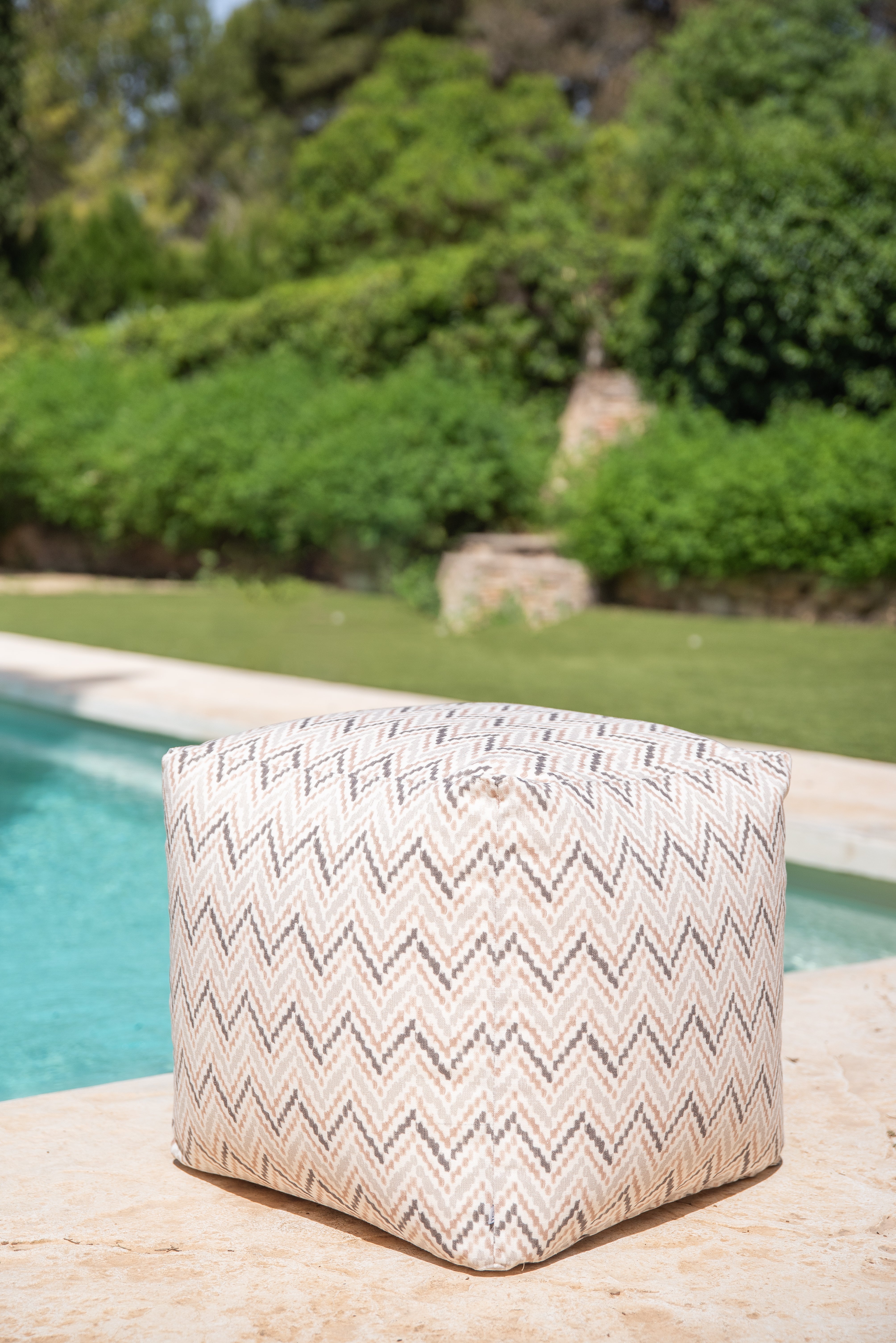 Pouf Exterior 45x45 cm Zig Zag