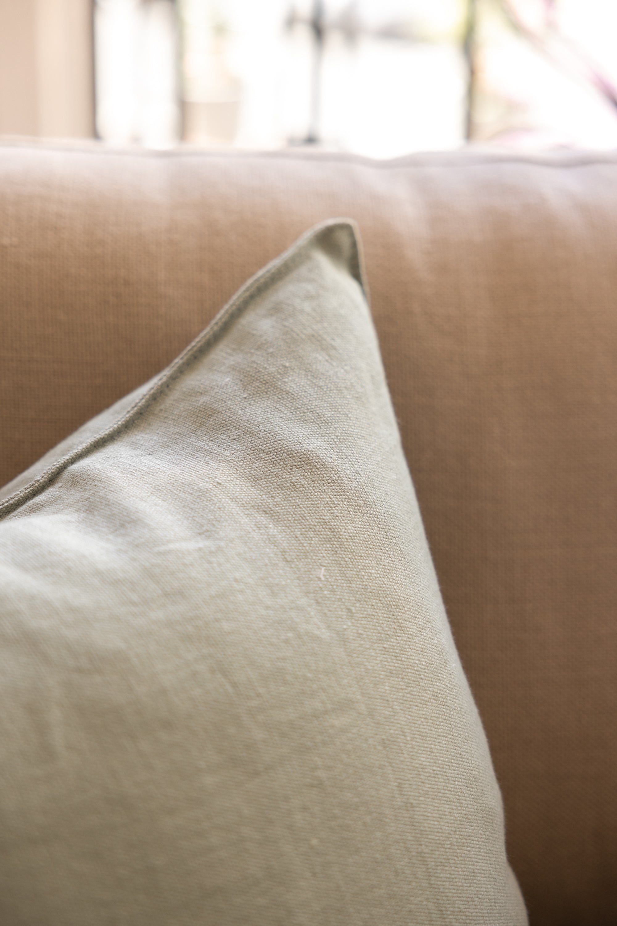 Cojín Lino Verde Salvia