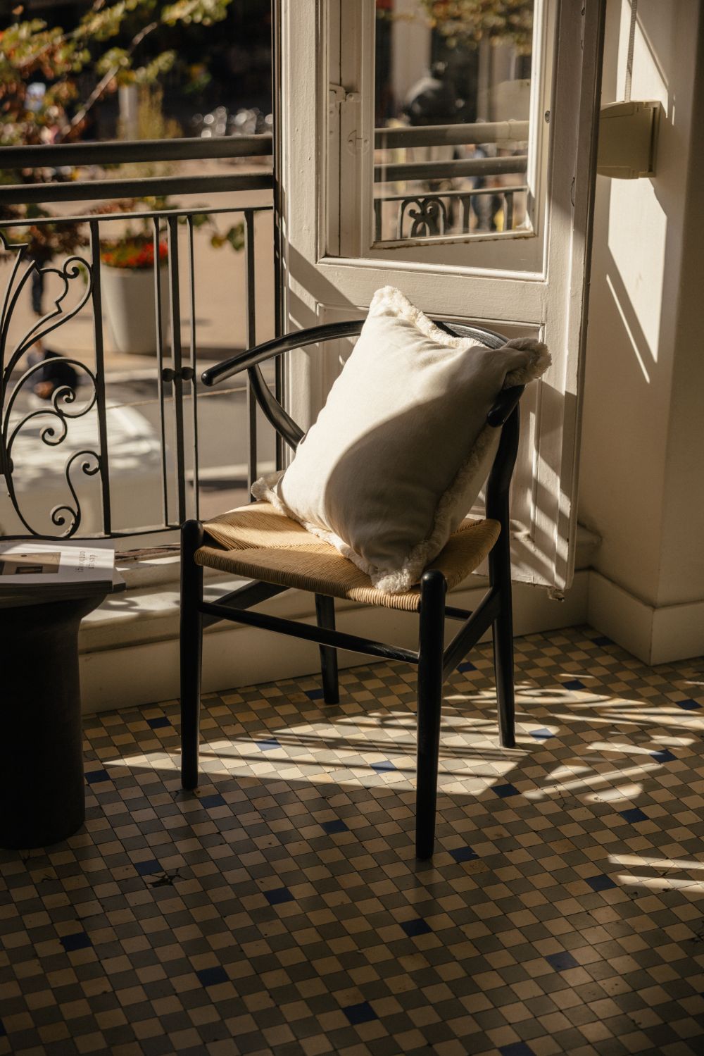 Cojín Artesano  Flecos Puro Lino Blanco