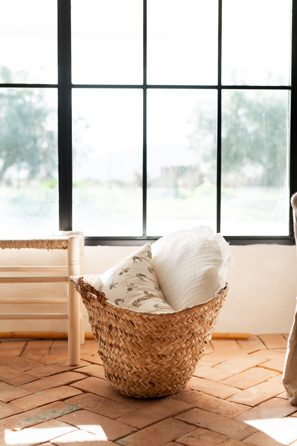 Cojín Artesano Lino Gasa Crudo