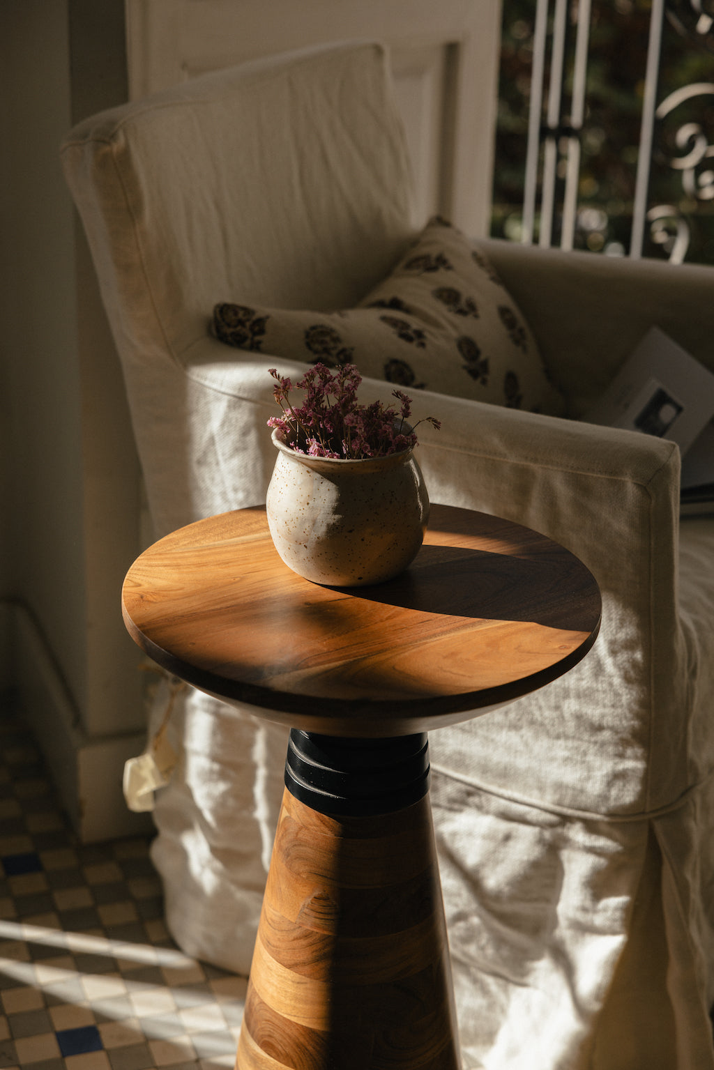 Mesa Auxiliar Redonda Acacia