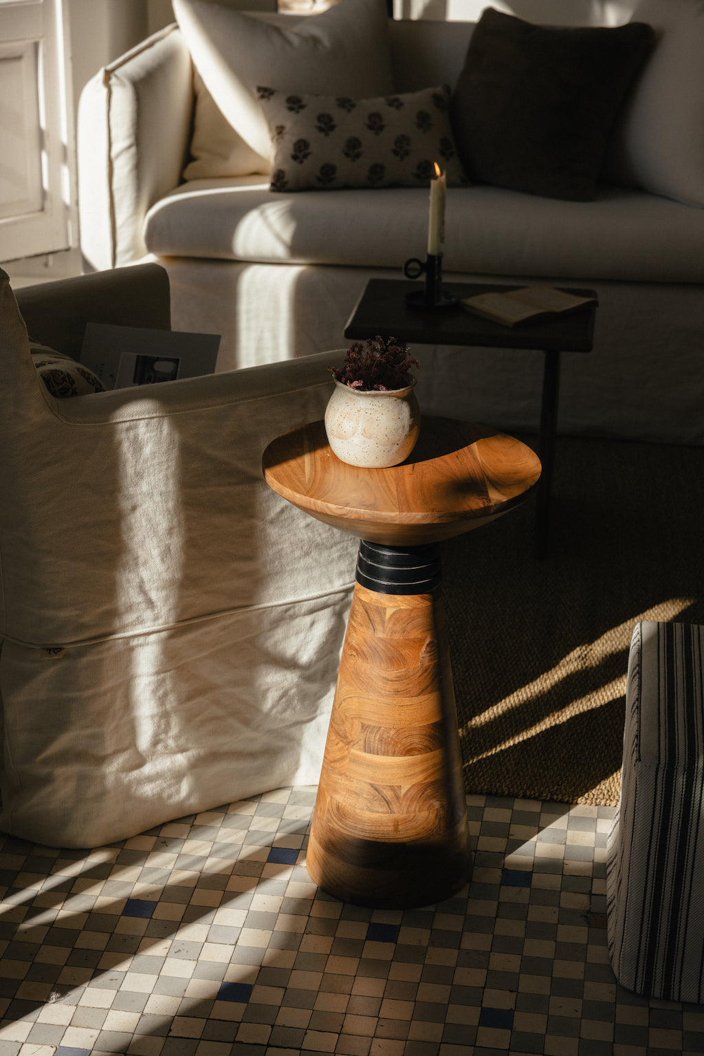 Mesa Auxiliar Redonda Acacia