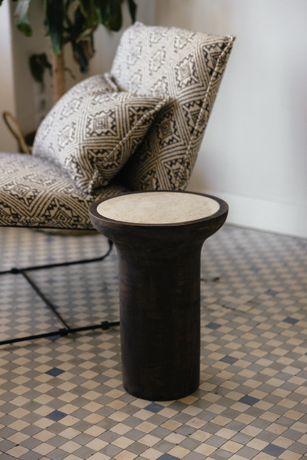 Mesa Auxiliar Madera & Mármol