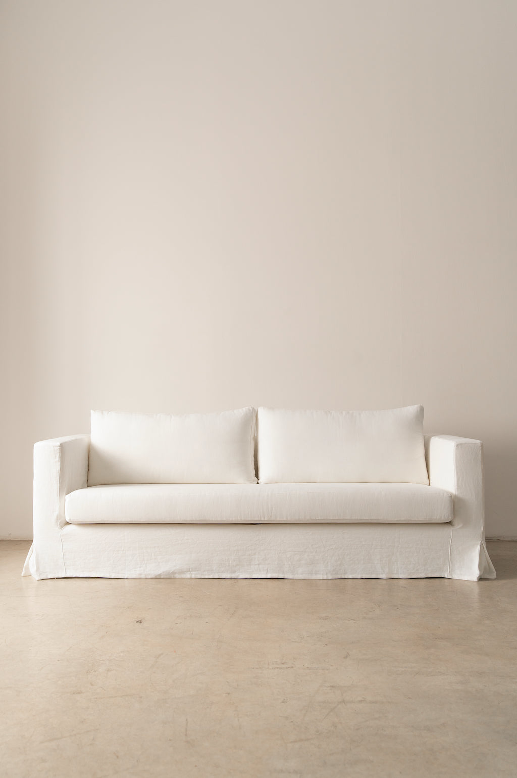 Sofá Artesano LOIR 240x95x70cm | Blanco, Natural y Tierra