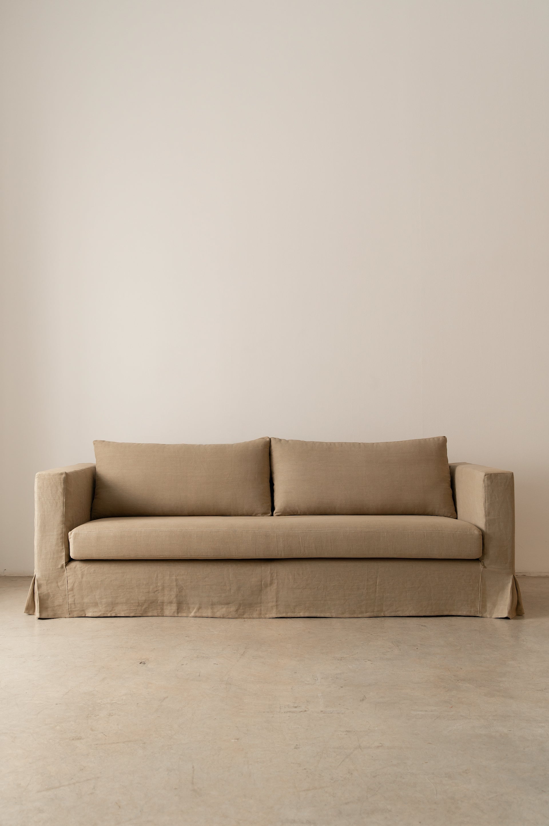 Sofá Artesano LOIR 240x95x70cm | Blanco, Natural y Tierra