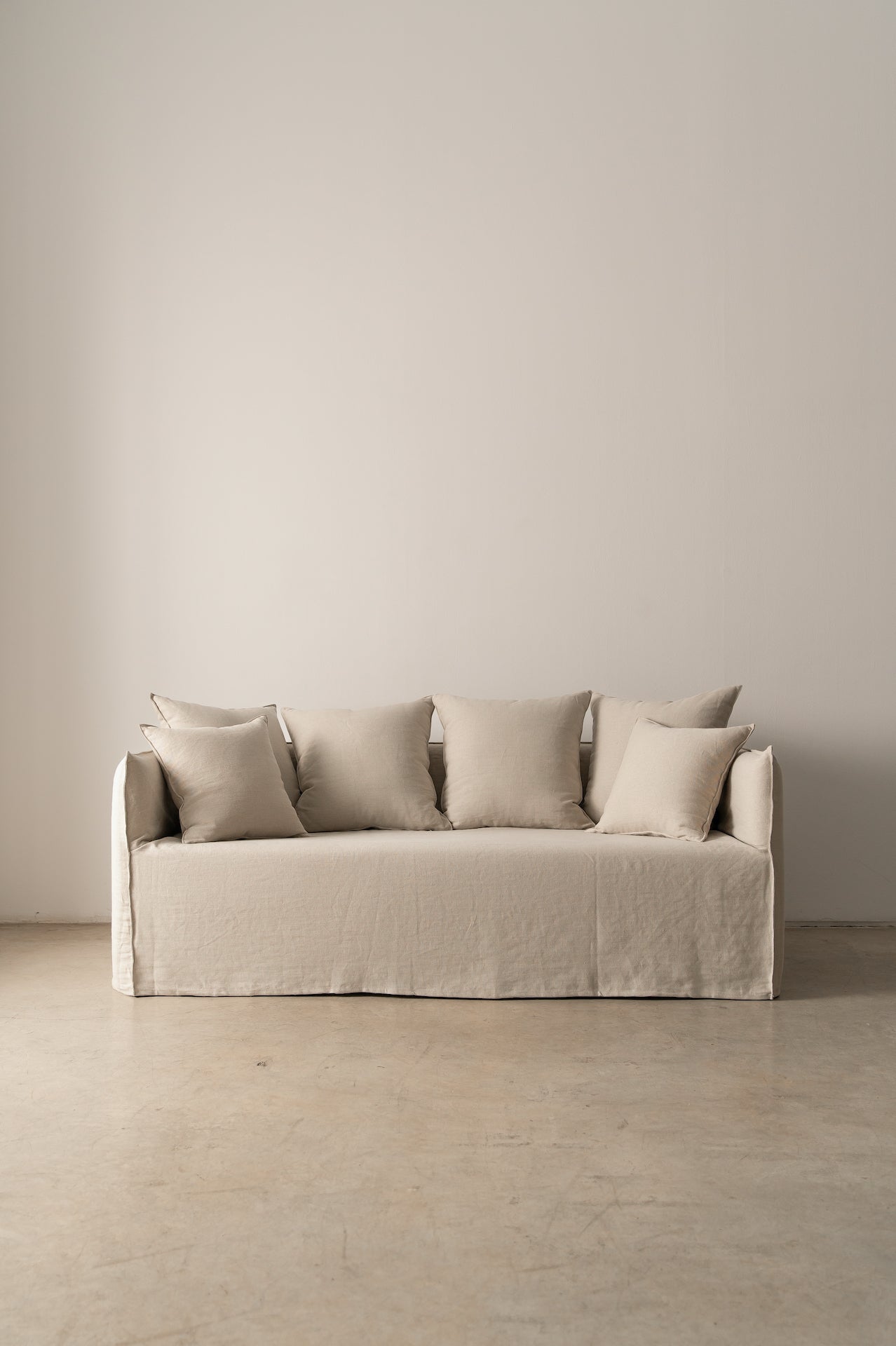 Sofá Artesano Nomad  200x95x70cm Lino | Blanco, Natura y Tierra
