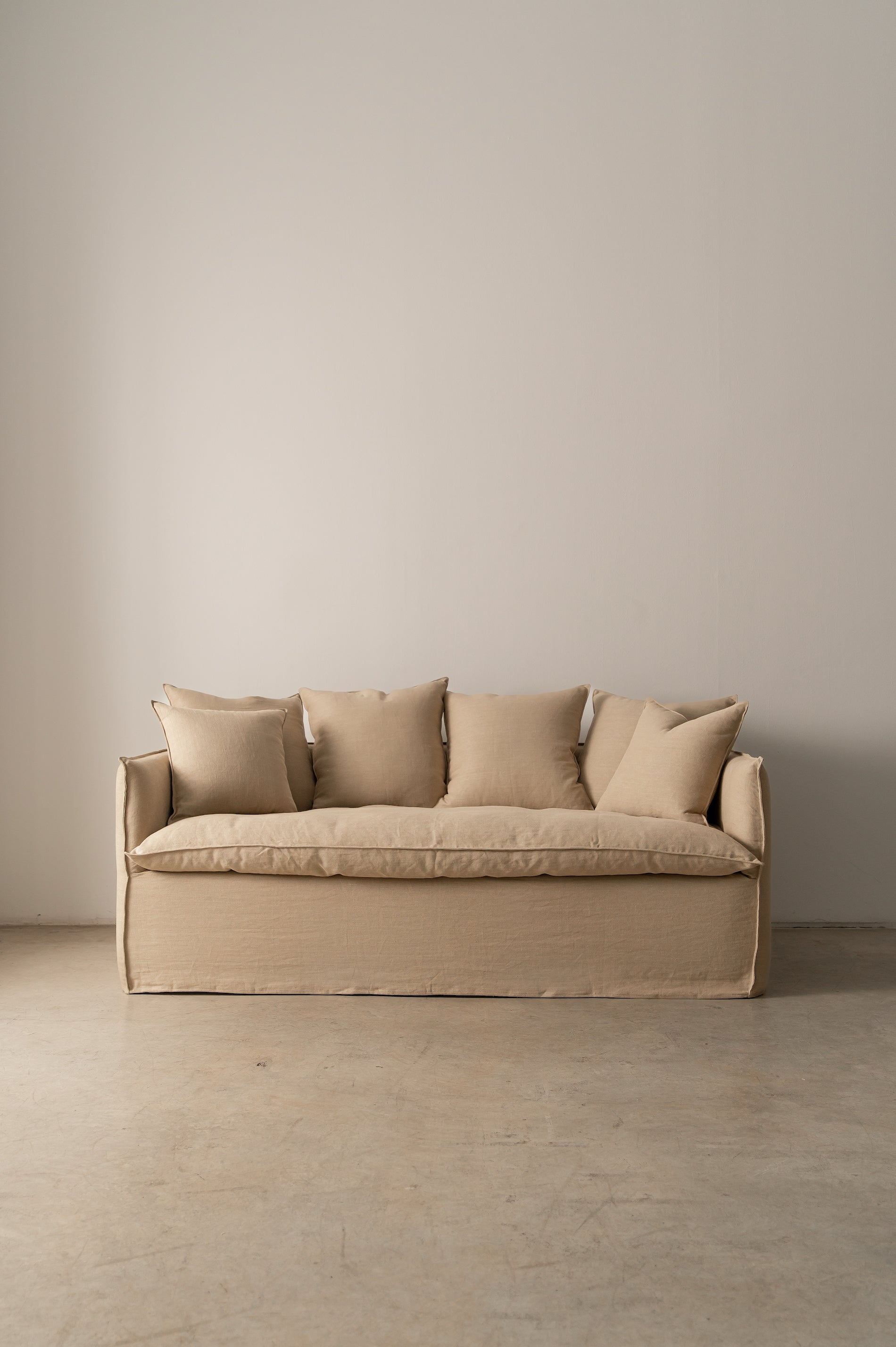 Sofá Artesano Olivia  200x95x70cm | Blanco y Tierra